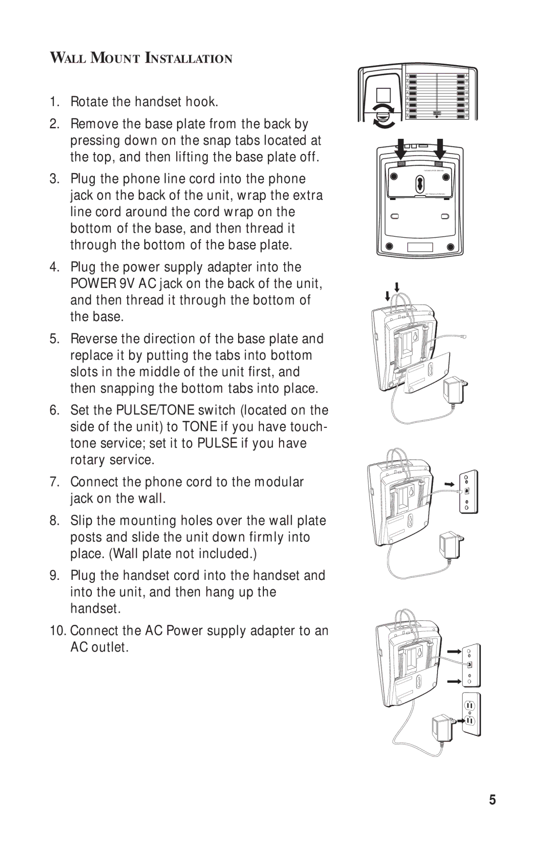 RCA 2-9398 manual Wall Mount Installation 