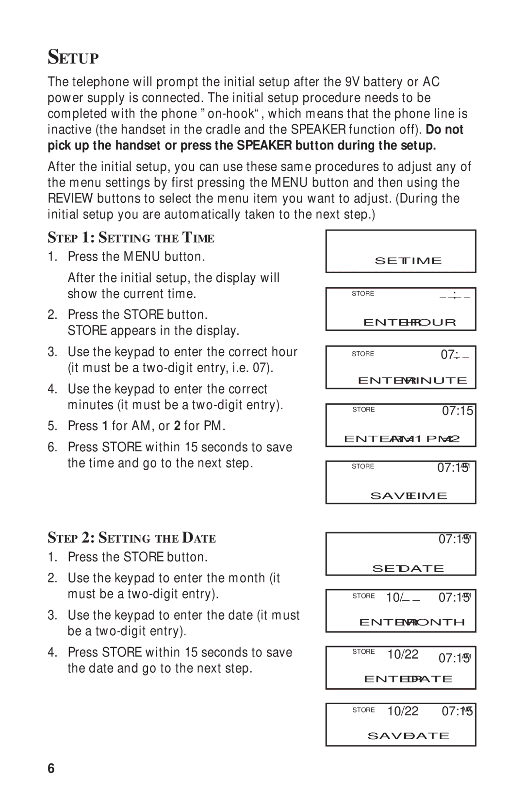 RCA 2-9398 manual Setup 