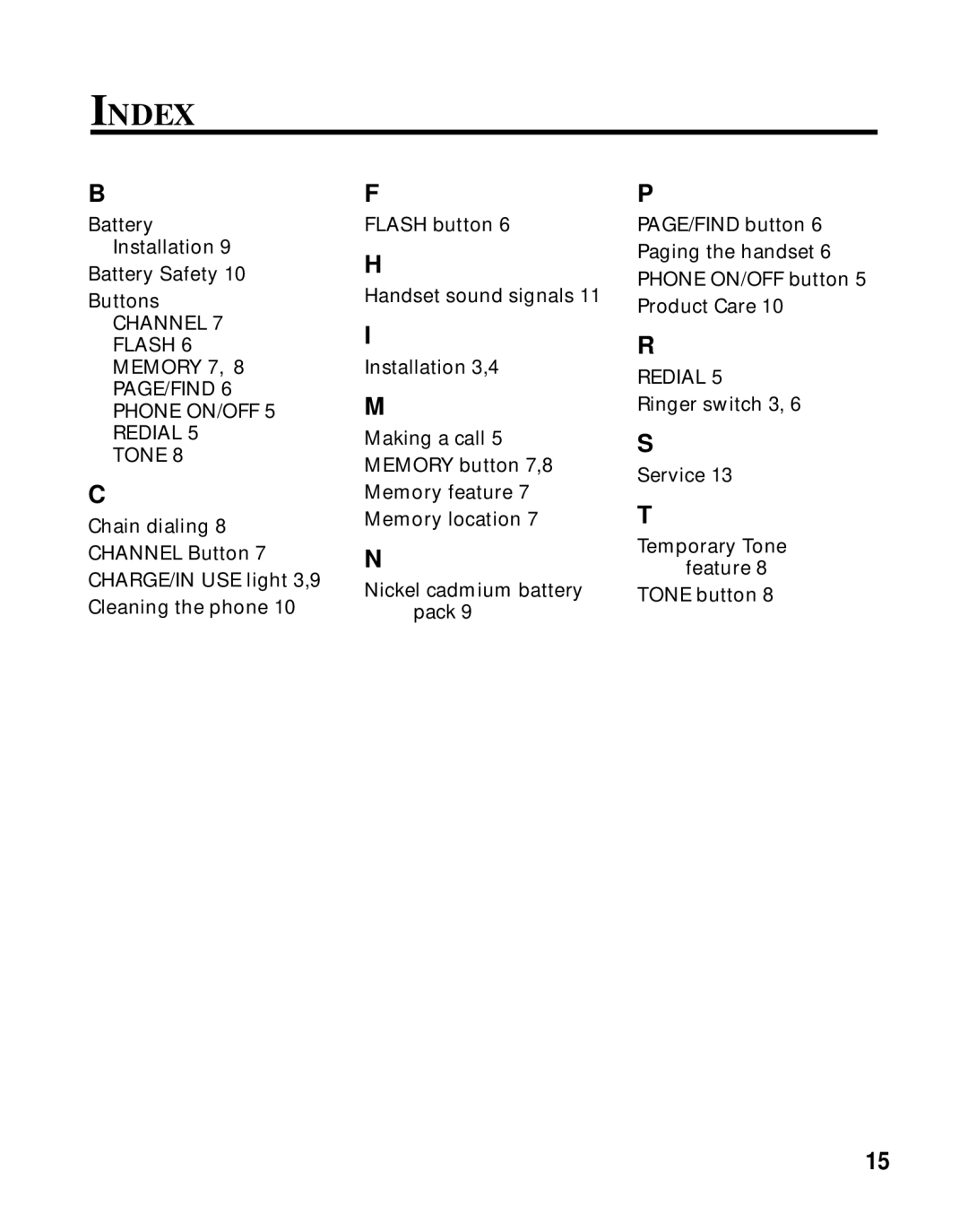 RCA 2-9750/2-9763 manual Index 