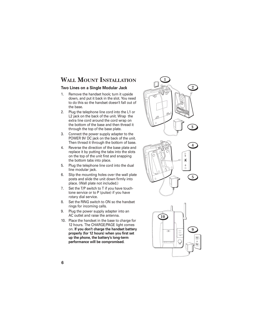 RCA 2-9925 manual Wall Mount Installation 