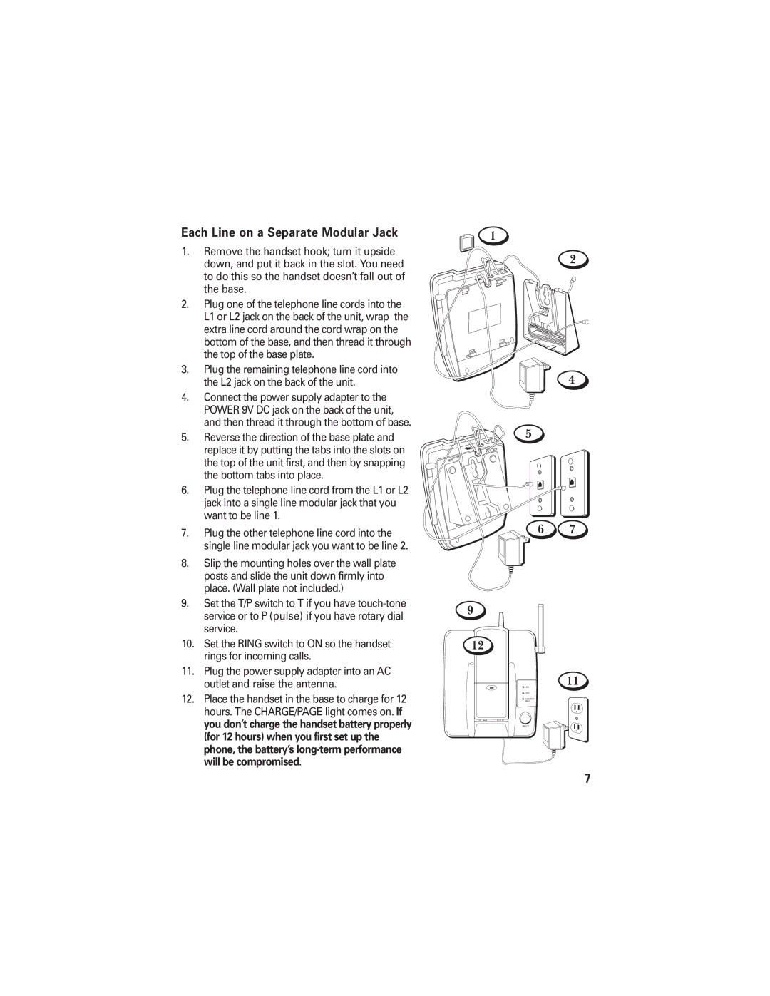 RCA 2-9925 manual Each Line on a Separate Modular Jack 