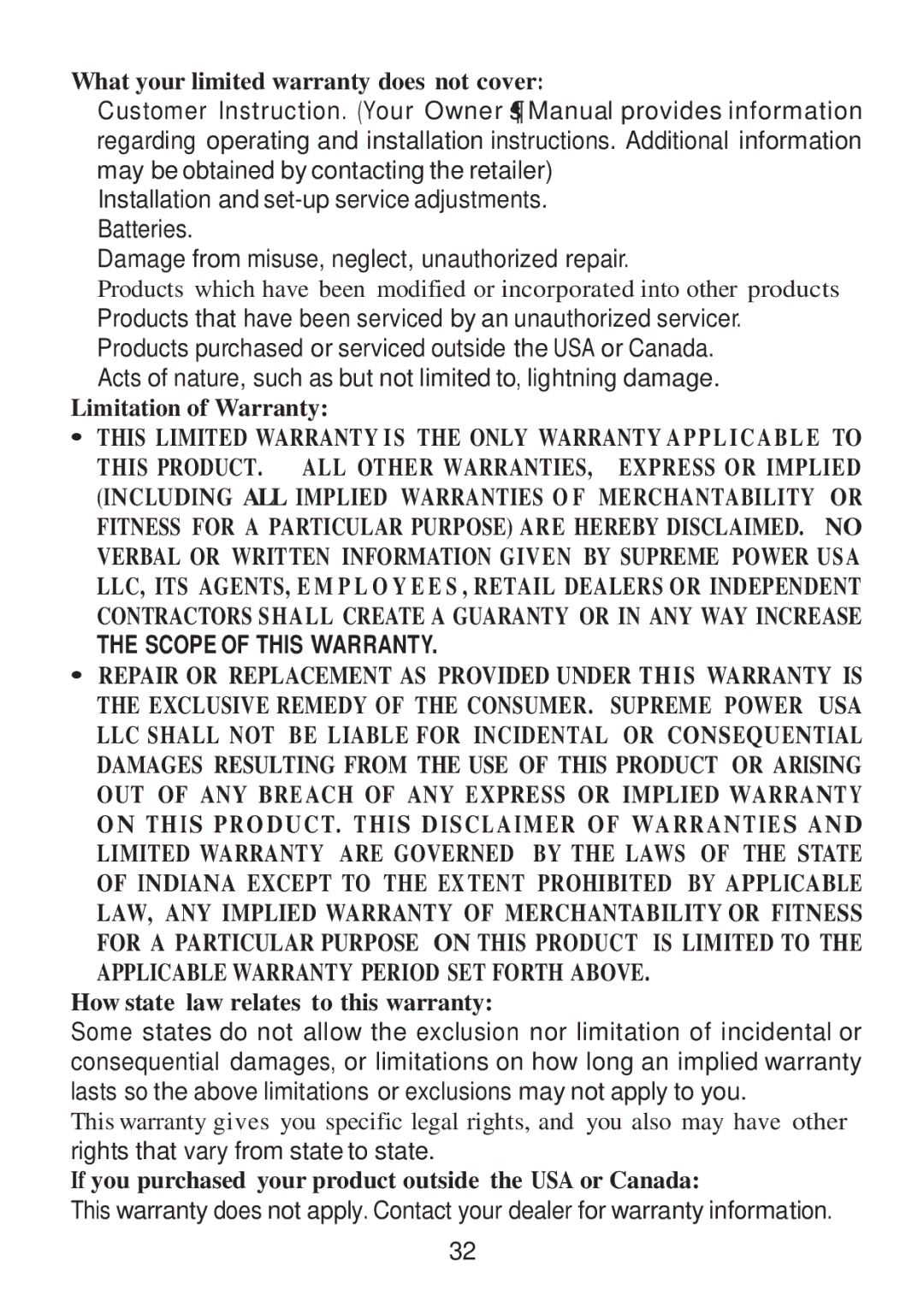 RCA 2101-4 manual What your limited warranty does not cover, Limitation of Warranty, How state law relates to this warranty 