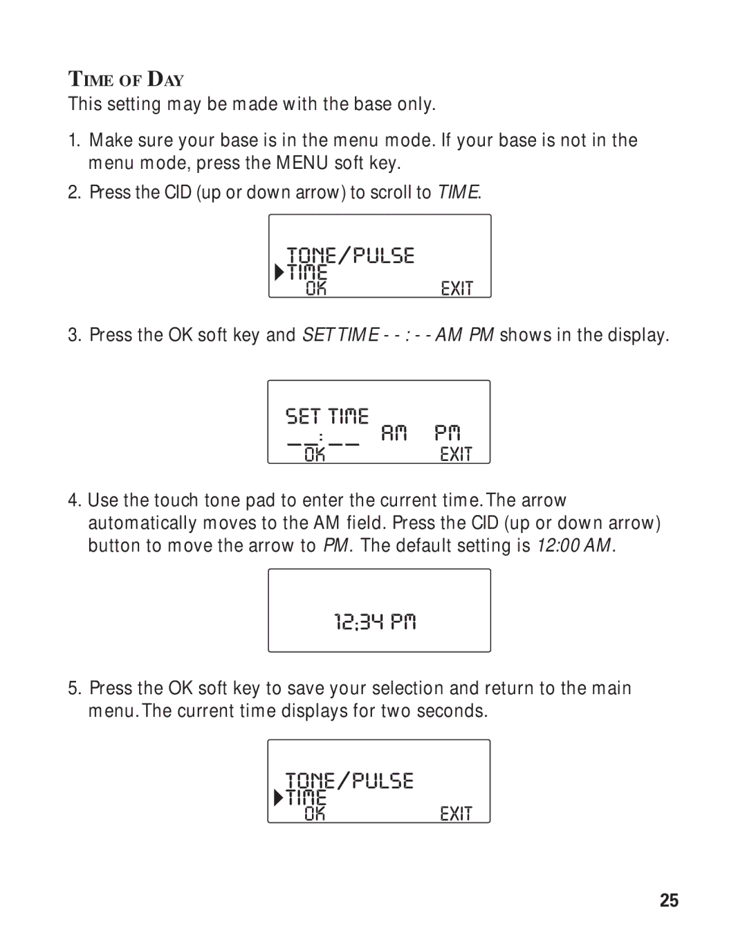 RCA 21011 manual TONE/PULSE Time, SET Time 