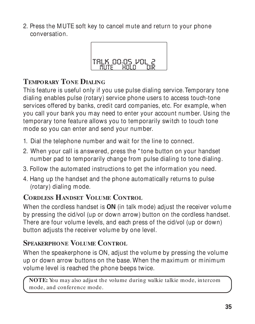 RCA 21011 manual Temporary Tone Dialing 