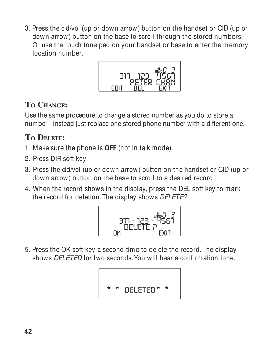 RCA 21011 manual Peter Chan, Delete ? 