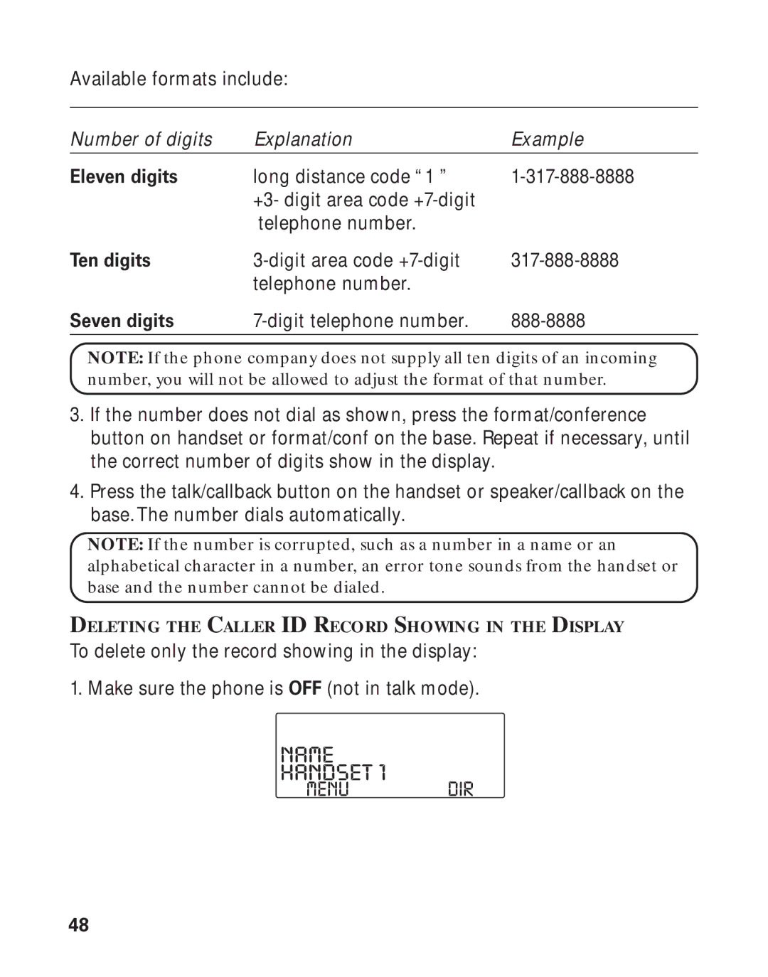 RCA 21011 manual Eleven digits 