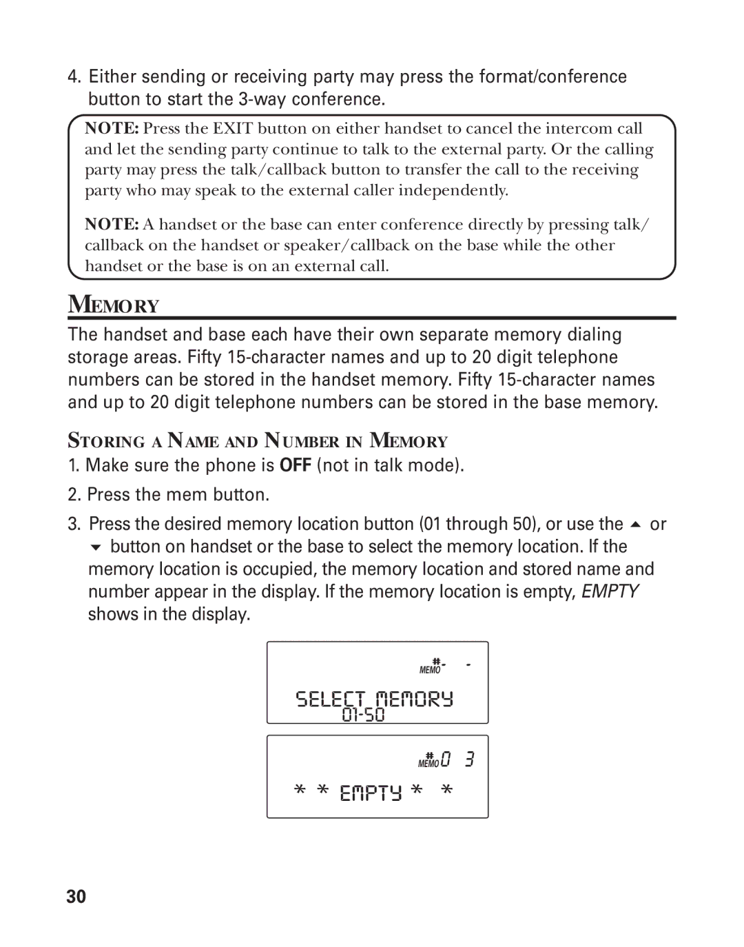 RCA 21015 manual Storing a Name and Number in Memory 