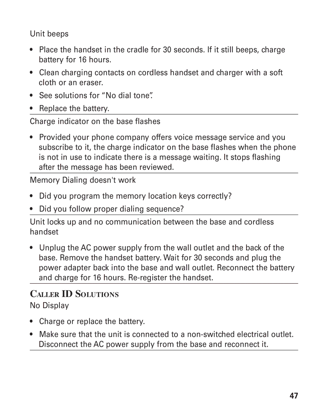 RCA 21015 manual Caller ID Solutions 