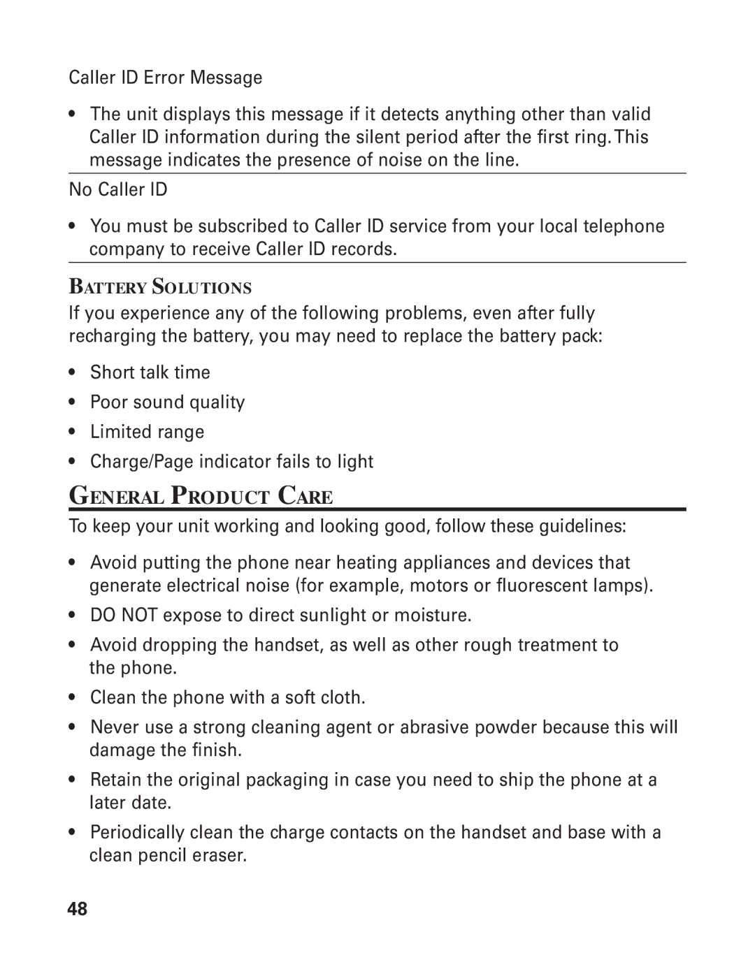 RCA 21015 manual General Product Care, Battery Solutions 