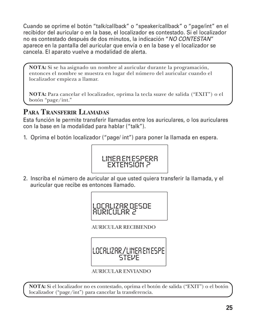 RCA 21015 manual Lineaenespera Extension ?, Localizardesde Auricular, Para Transferir Llamadas 