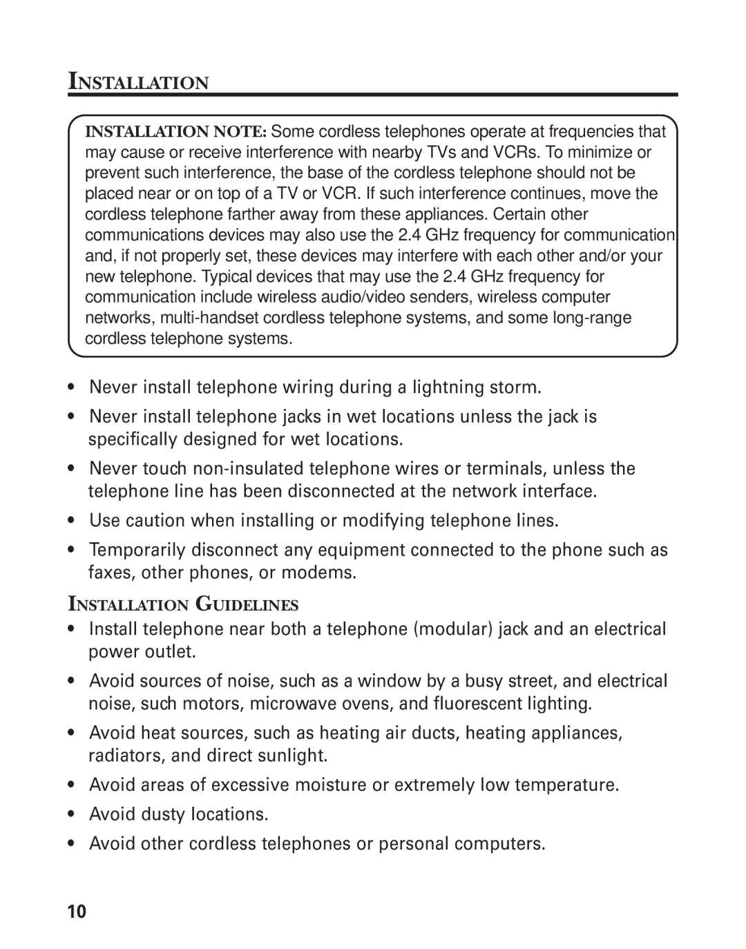 RCA 21028 manual Installation Guidelines 