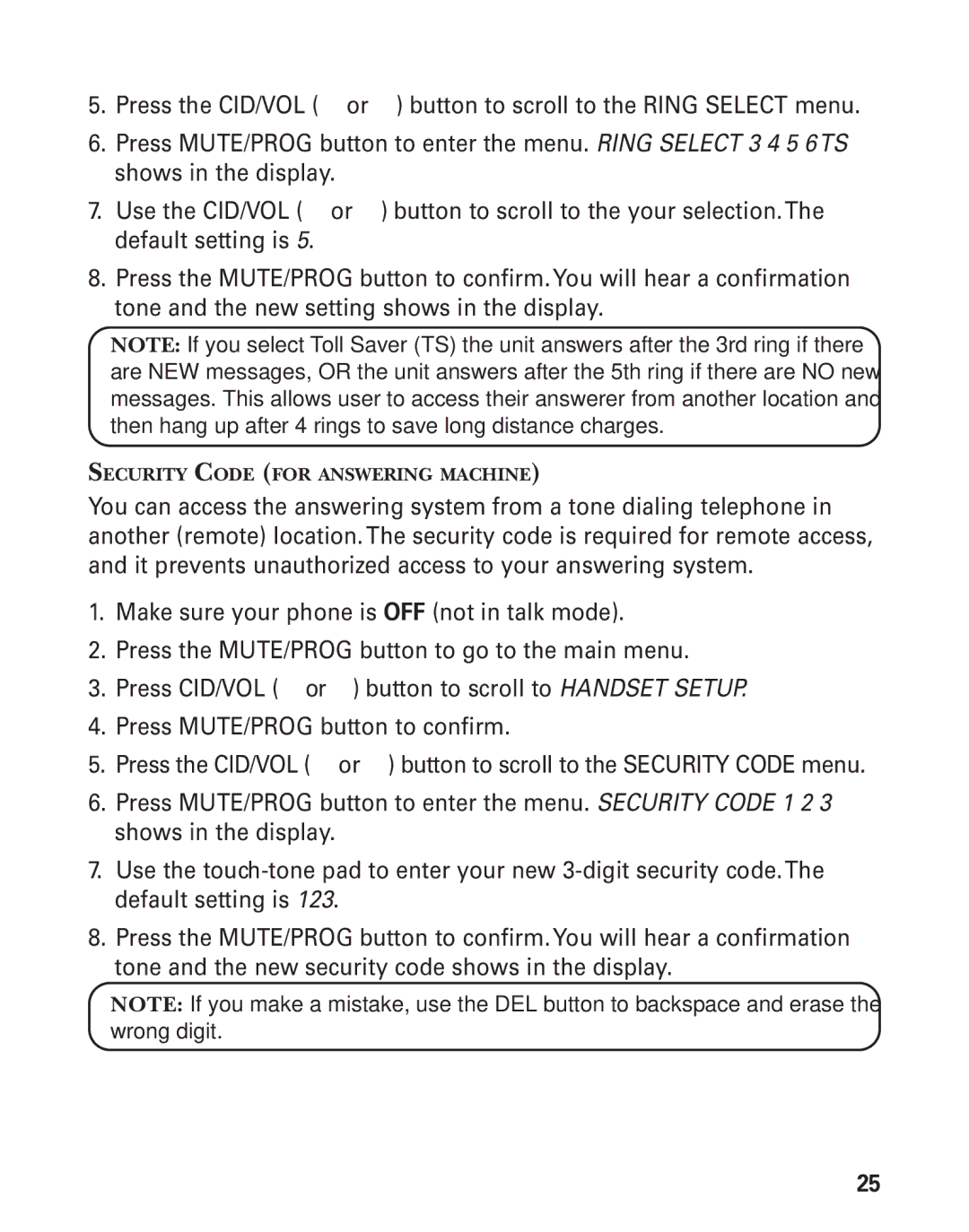 RCA 21028 manual Or button to scroll to the Security Code menu 