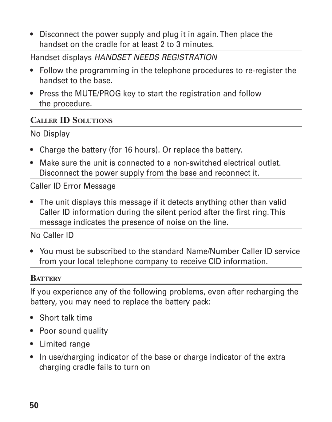 RCA 21028 manual Handset displays Handset Needs Registration 