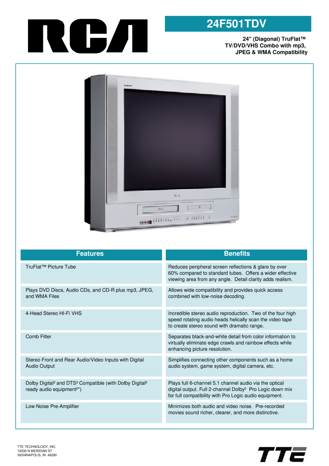 RCA 24F501TDV manual 