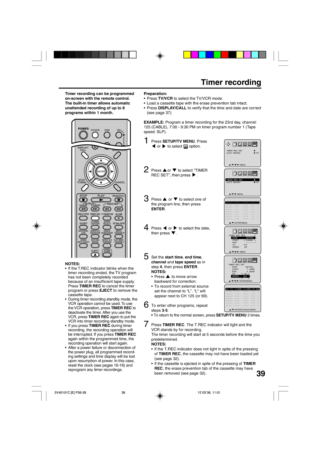 RCA 24F502TDV manual Timer recording, Been removed see 