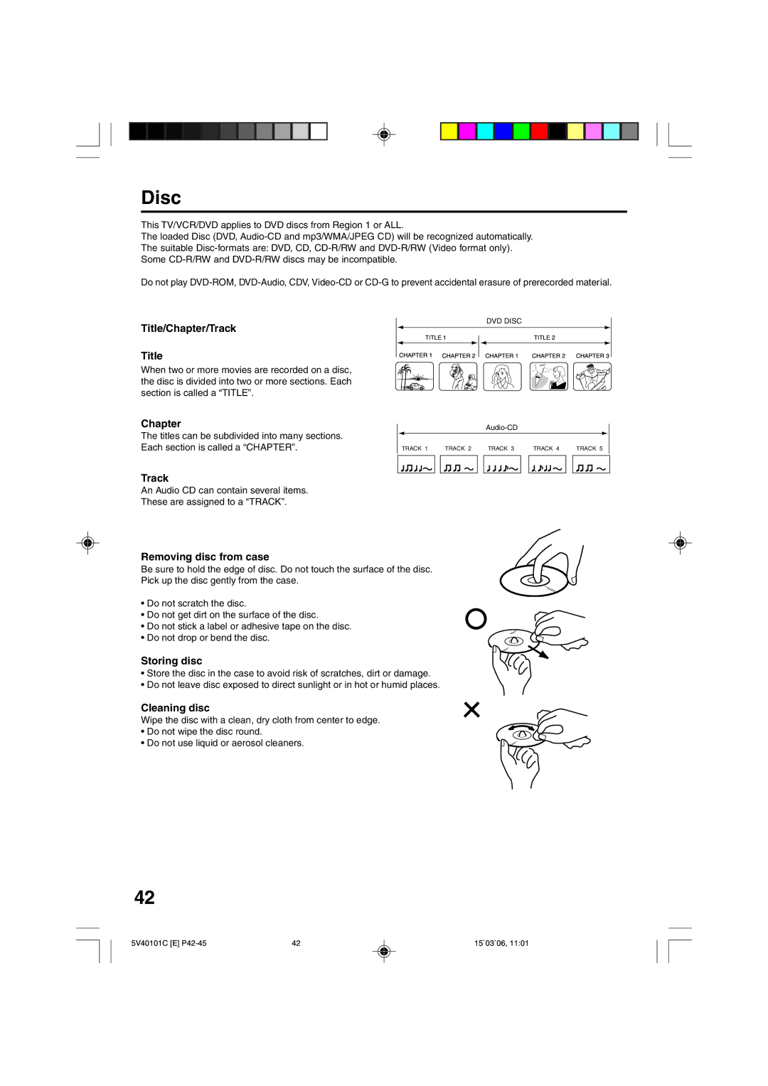 RCA 24F502TDV manual Disc 