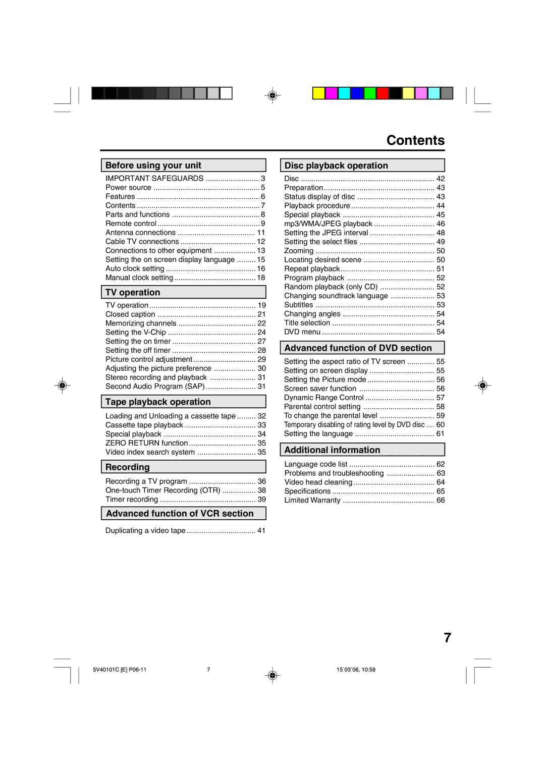 RCA 24F502TDV manual Contents 