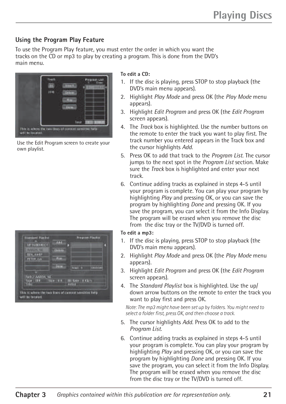 RCA 24F610TD manual Using the Program Play Feature 