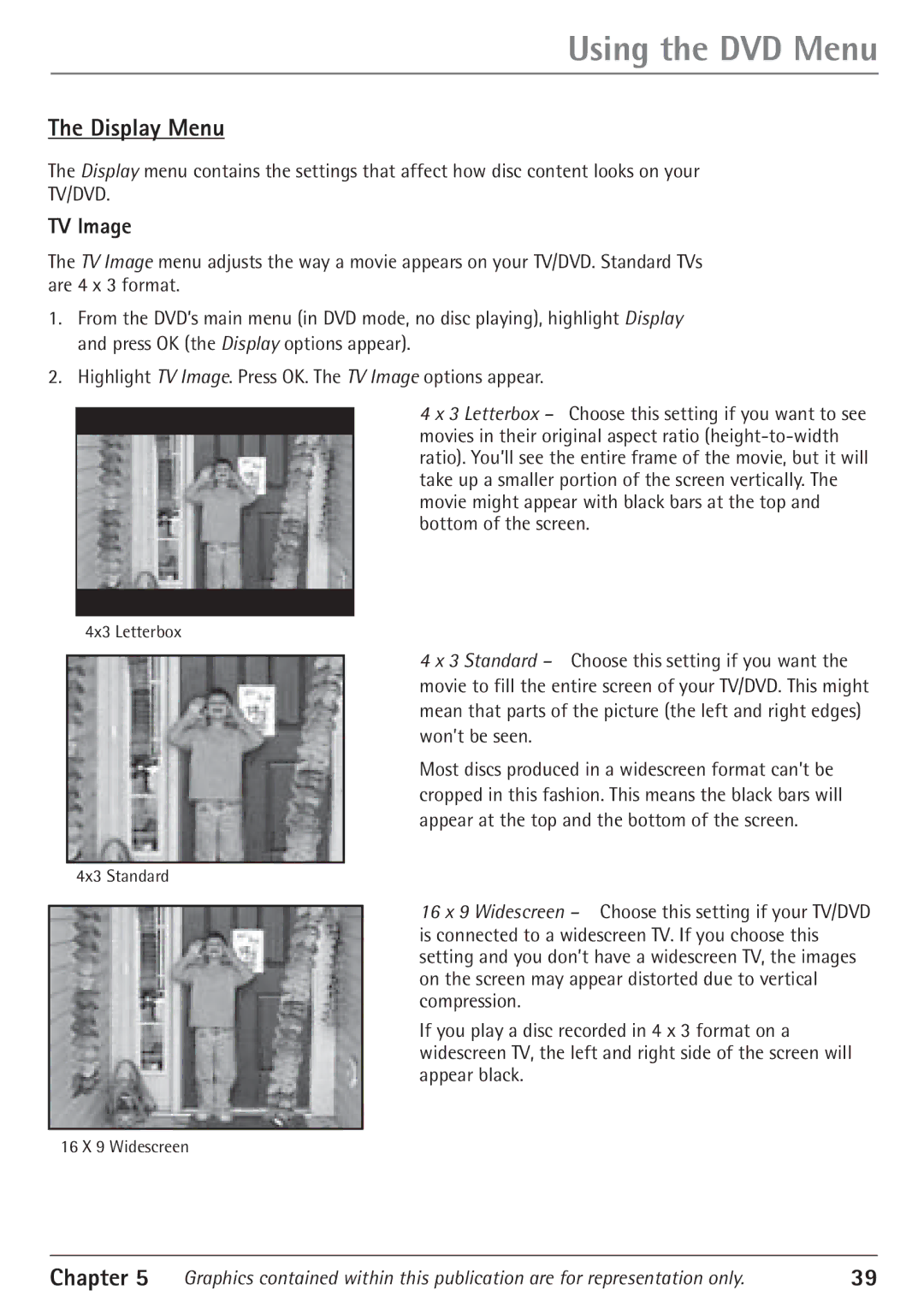 RCA 24F610TD manual Display Menu, TV Image 