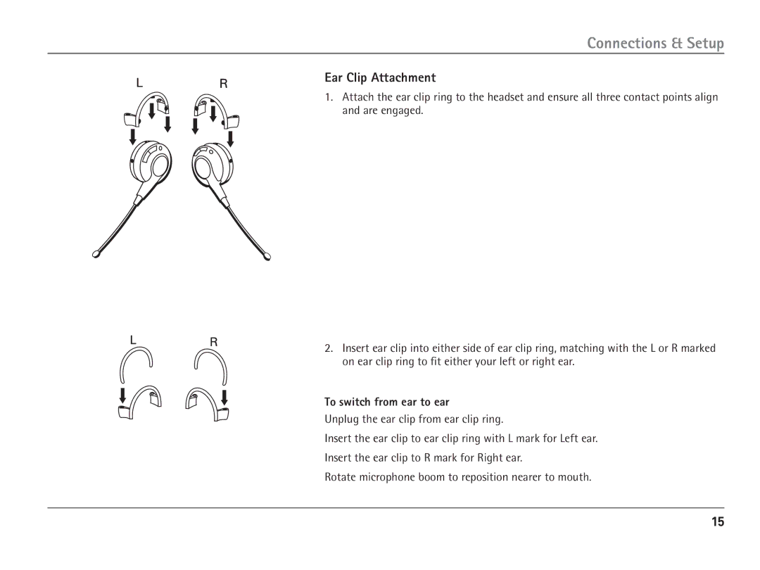 RCA 25110 manual Ear Clip Attachment 