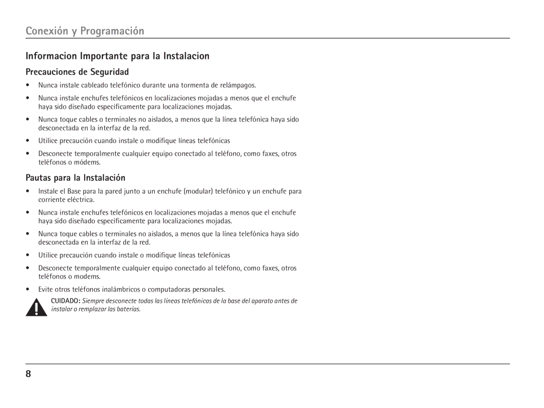 RCA 25110 manual Informacion Importante para la Instalacion, Precauciones de Seguridad, Pautas para la Instalación 