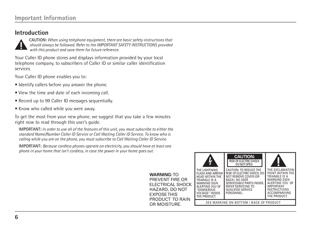 RCA 25110 manual Important Information, Introduction 