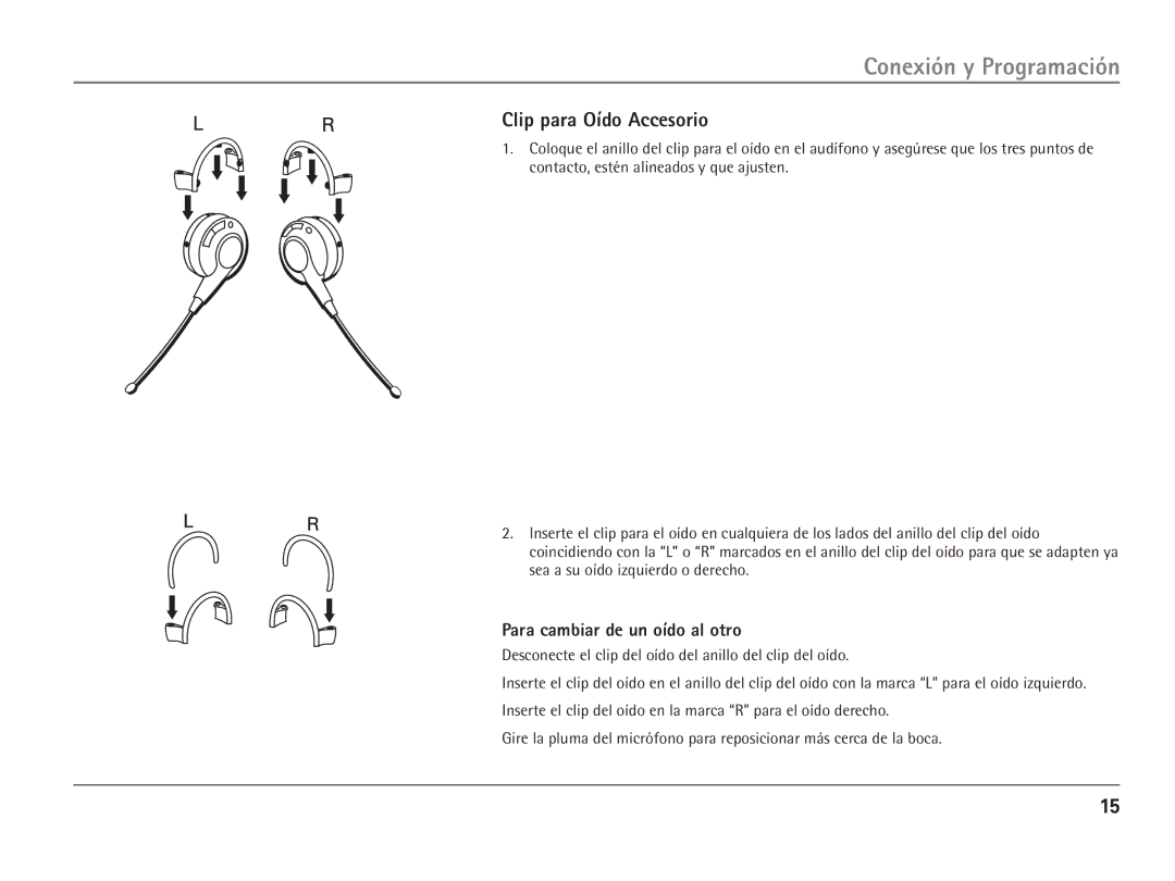 RCA 25110 manual Clip para Oído Accesorio 