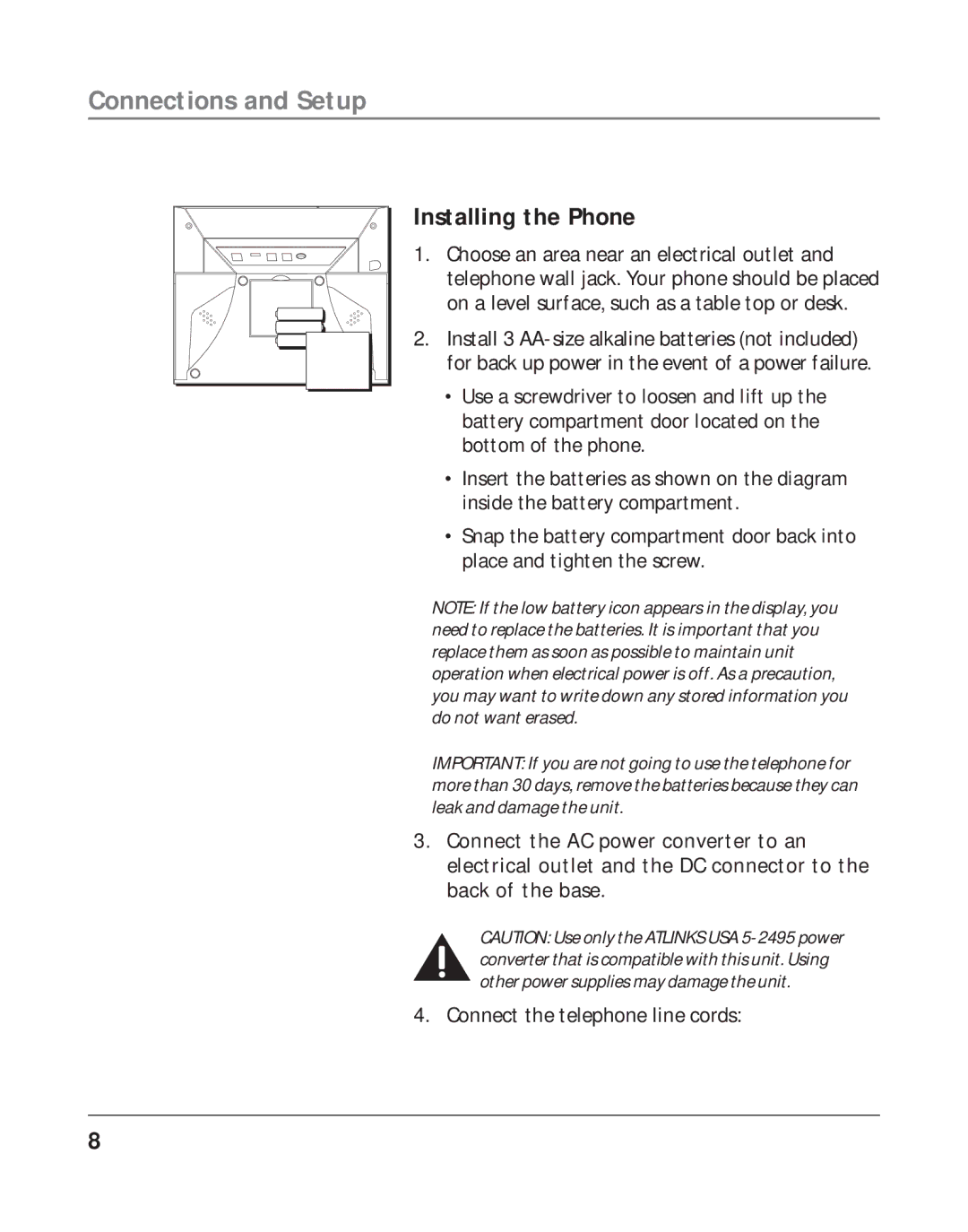 RCA 25202 manual Installing the Phone 