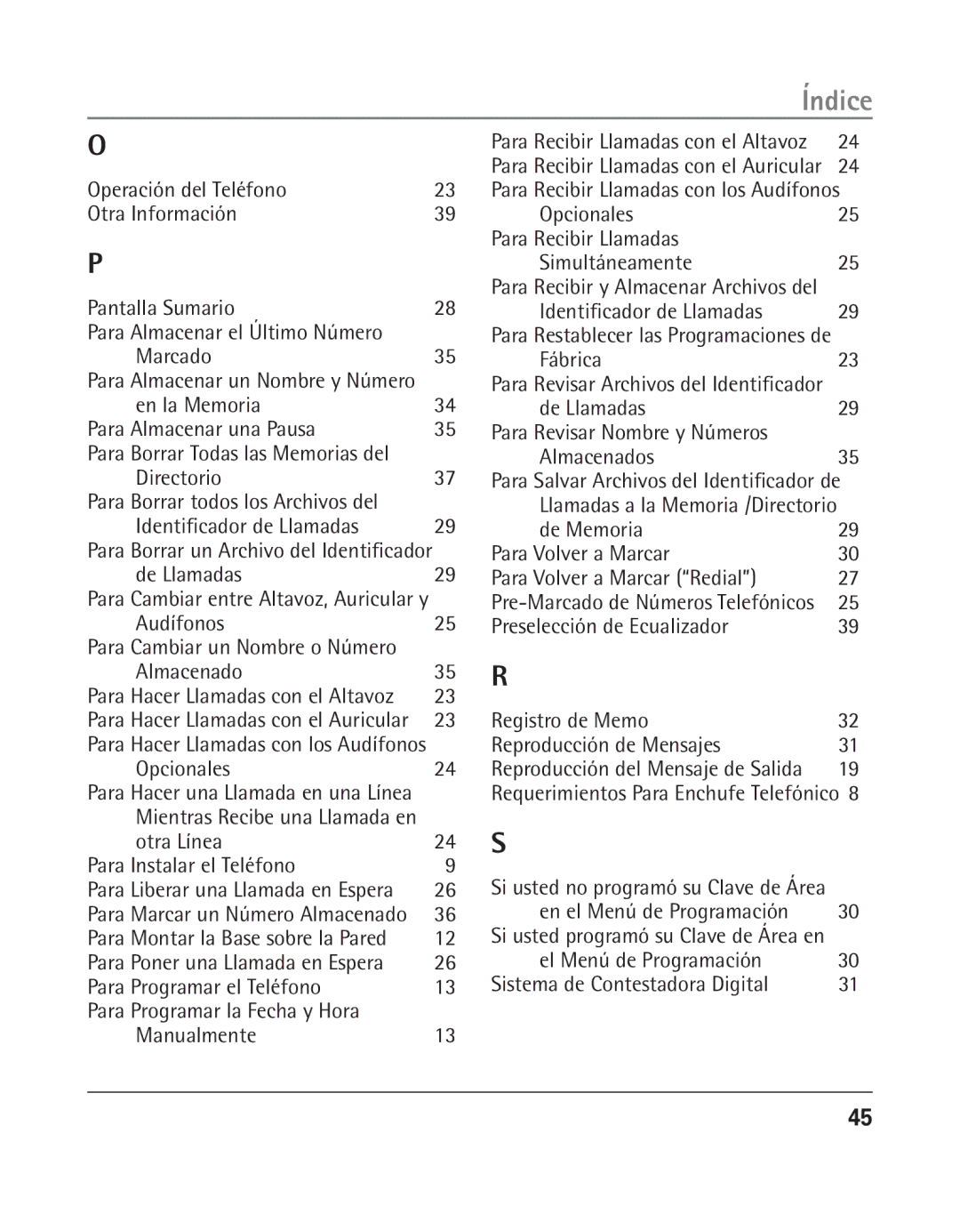 RCA 25205 manual Para Recibir y Almacenar Archivos del, Para Revisar Archivos del Identificador 