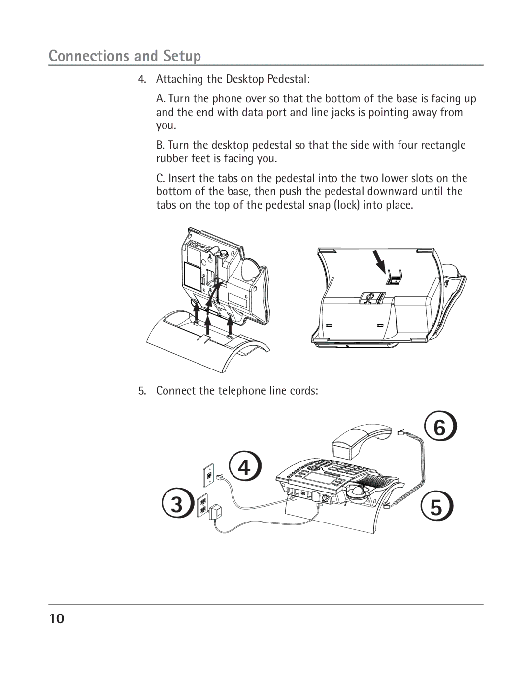 RCA 25205 manual Connect the telephone line cords 