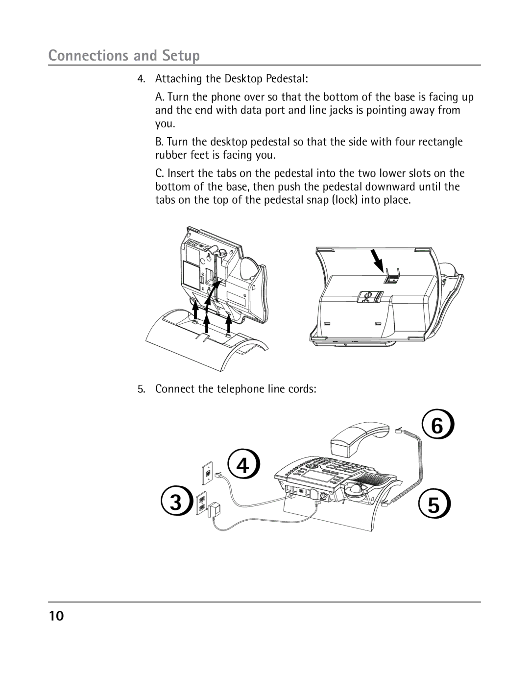 RCA 25205 manual Connect the telephone line cords 