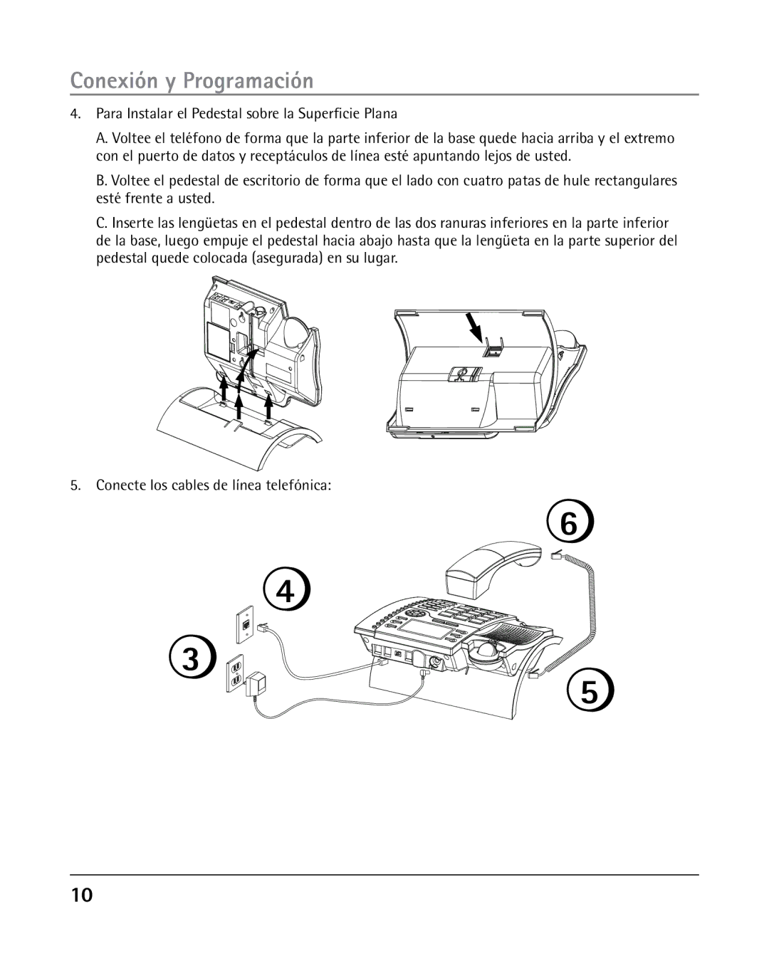 RCA 25205 manual Conecte los cables de línea telefónica 