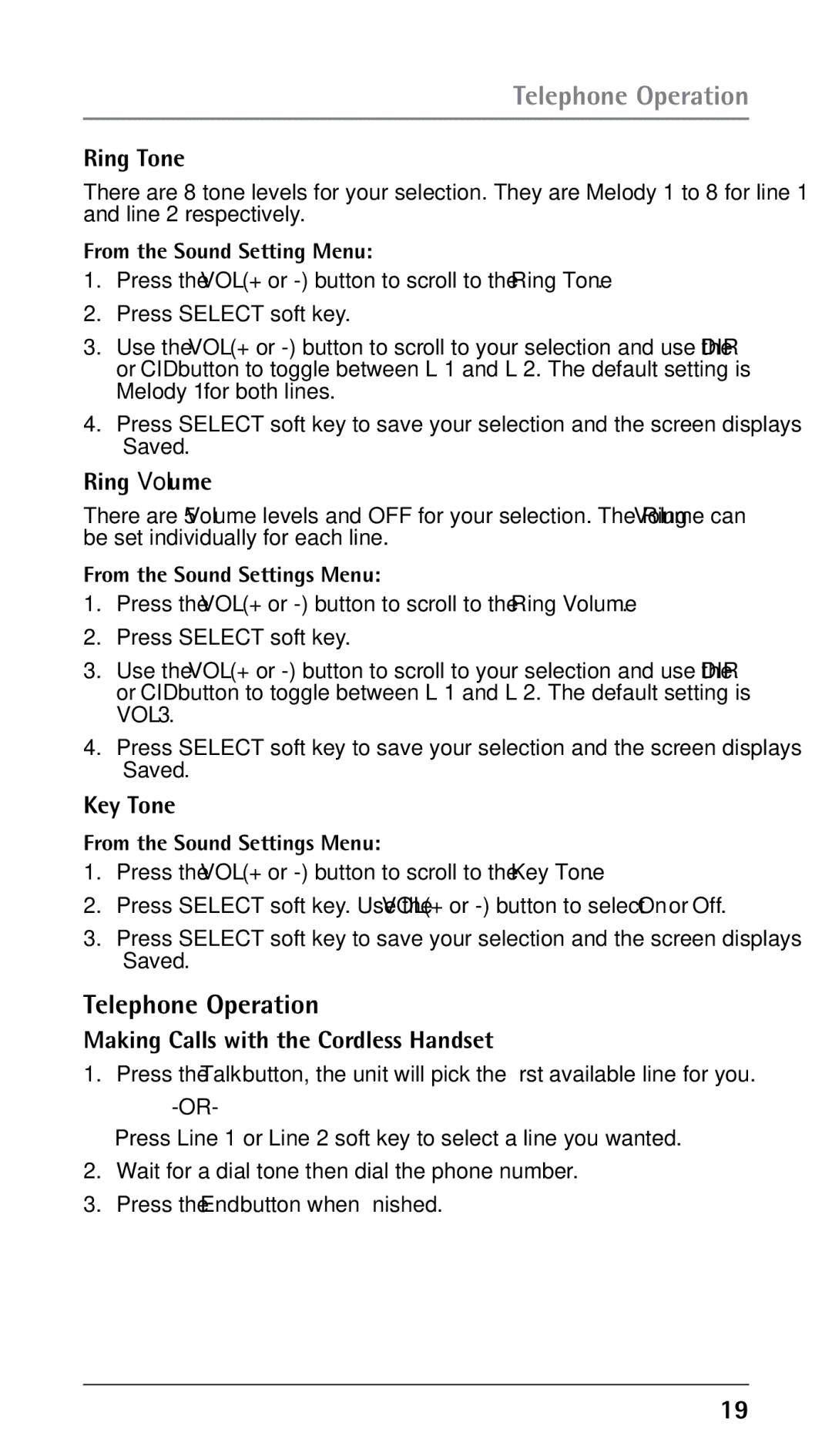 RCA 25210 manual Telephone Operation 