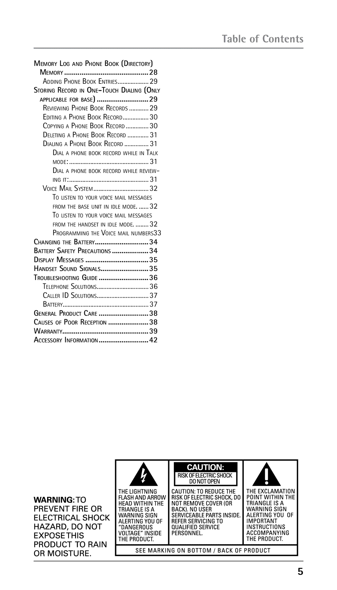 RCA 25210 manual Applicable for base 