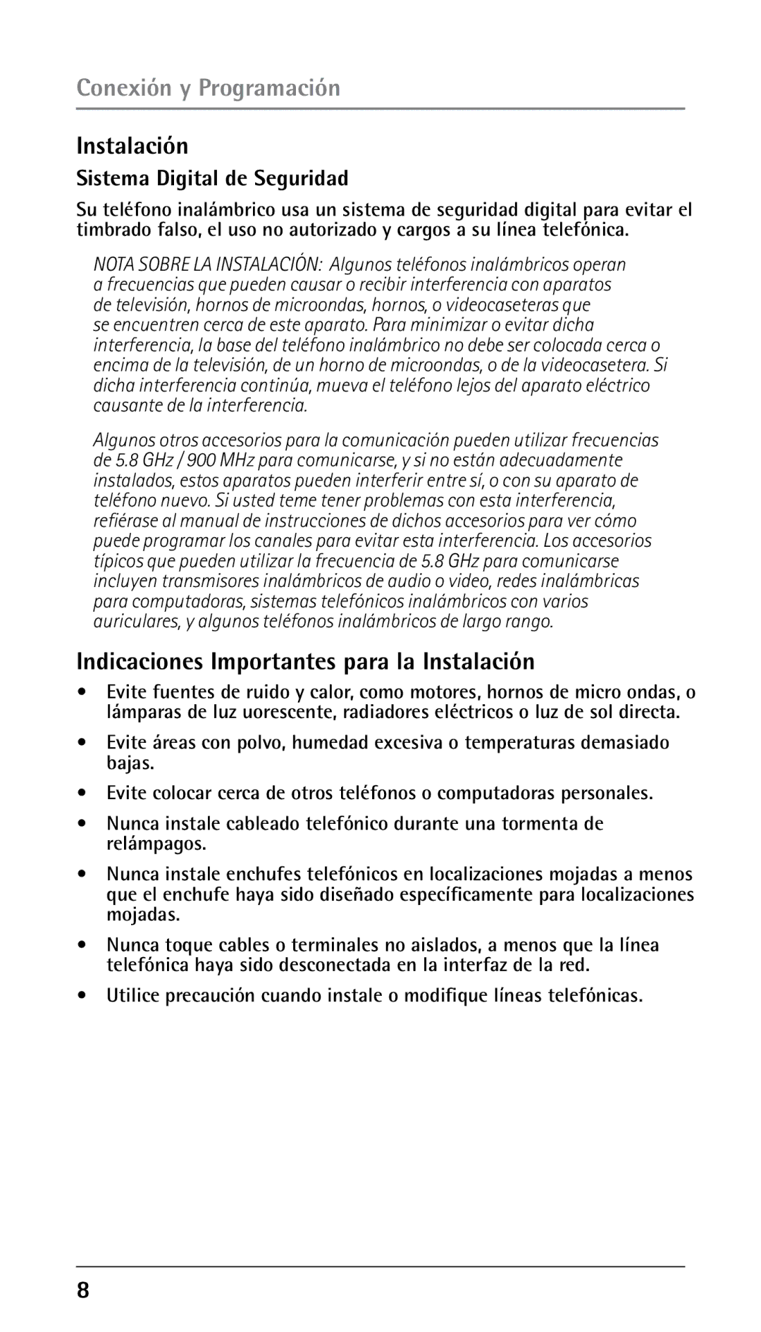 RCA 25250RE2, 00023265 manual Indicaciones Importantes para la Instalación, Sistema Digital de Seguridad 