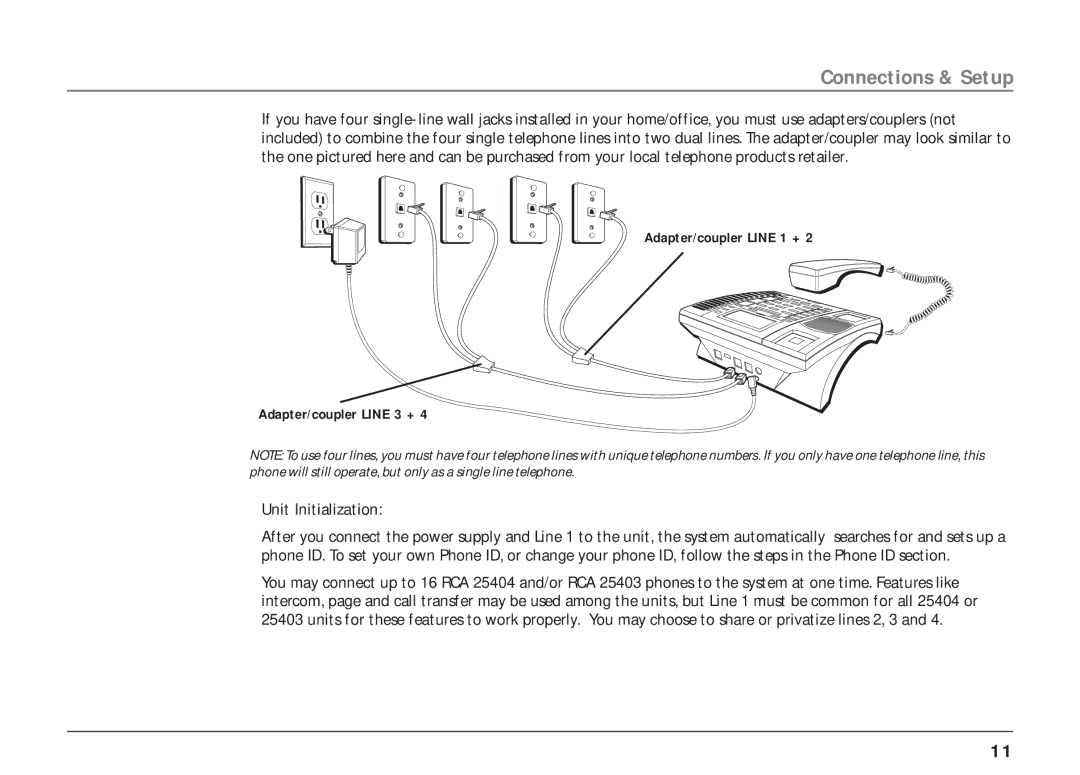 RCA 25403/04 manual Unit Initialization 