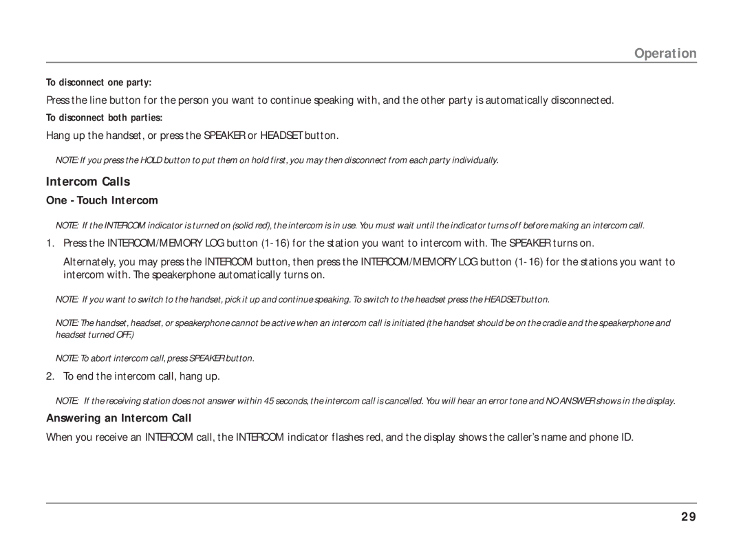 RCA 25403/04 manual Intercom Calls, One -Touch Intercom, Answering an Intercom Call 