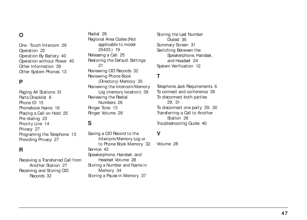 RCA 25403/04 manual Reviewing the Intercom/Memory 