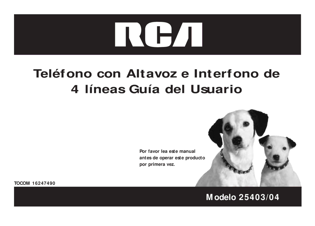 RCA 25403/04 manual Teléfono con Altavoz e Interfono de Líneas Guía del Usuario 