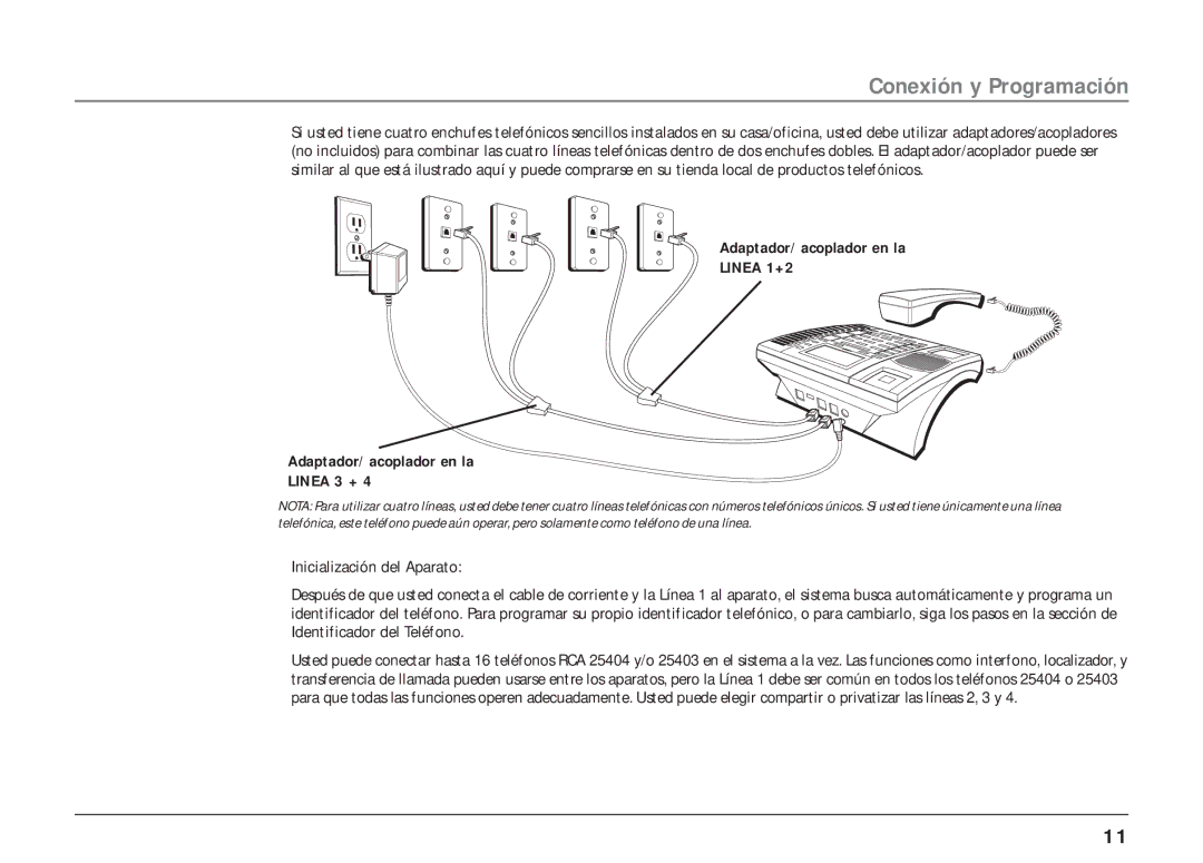 RCA 25403/04 manual Adaptador/ acoplador en la 