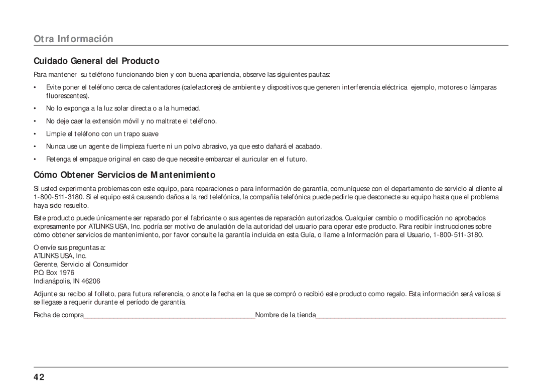 RCA 25403/04 manual Cuidado General del Producto, Cómo Obtener Servicios de Mantenimiento 