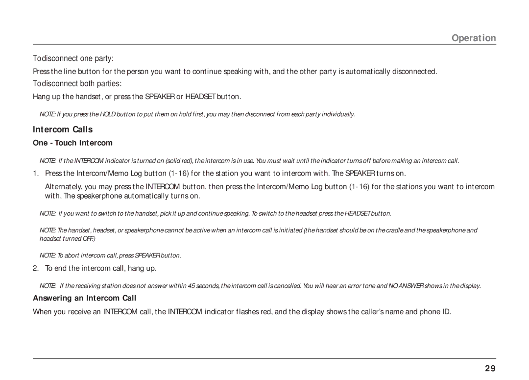 RCA 25403, 25404 manual Intercom Calls, One -Touch Intercom, Answering an Intercom Call 