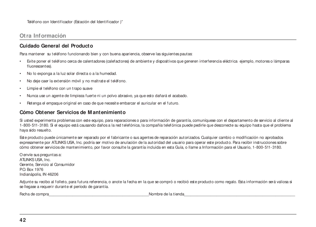 RCA 25404, 25403 manual Cuidado General del Producto, Cómo Obtener Servicios de Mantenimiento 