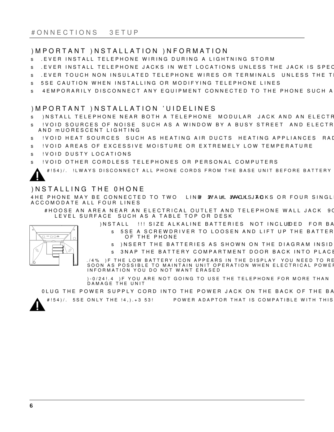 RCA 25415 manual Important Installation Information, Important Installation Guidelines, Installing the Phone 