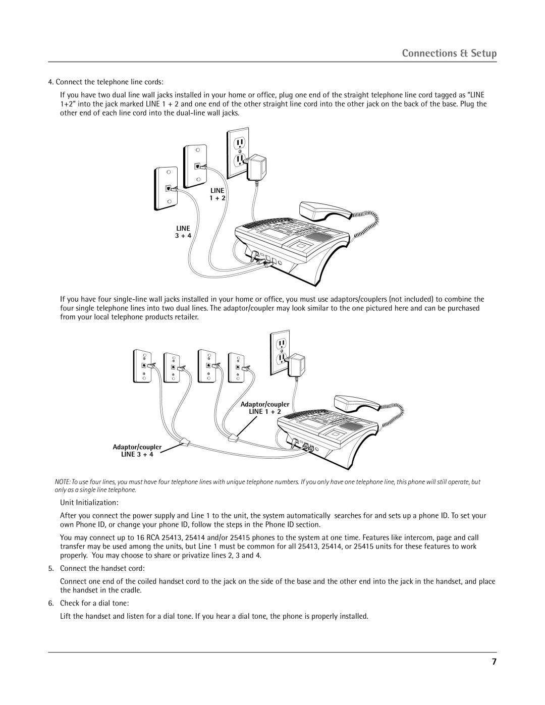 RCA 25415 manual Line 