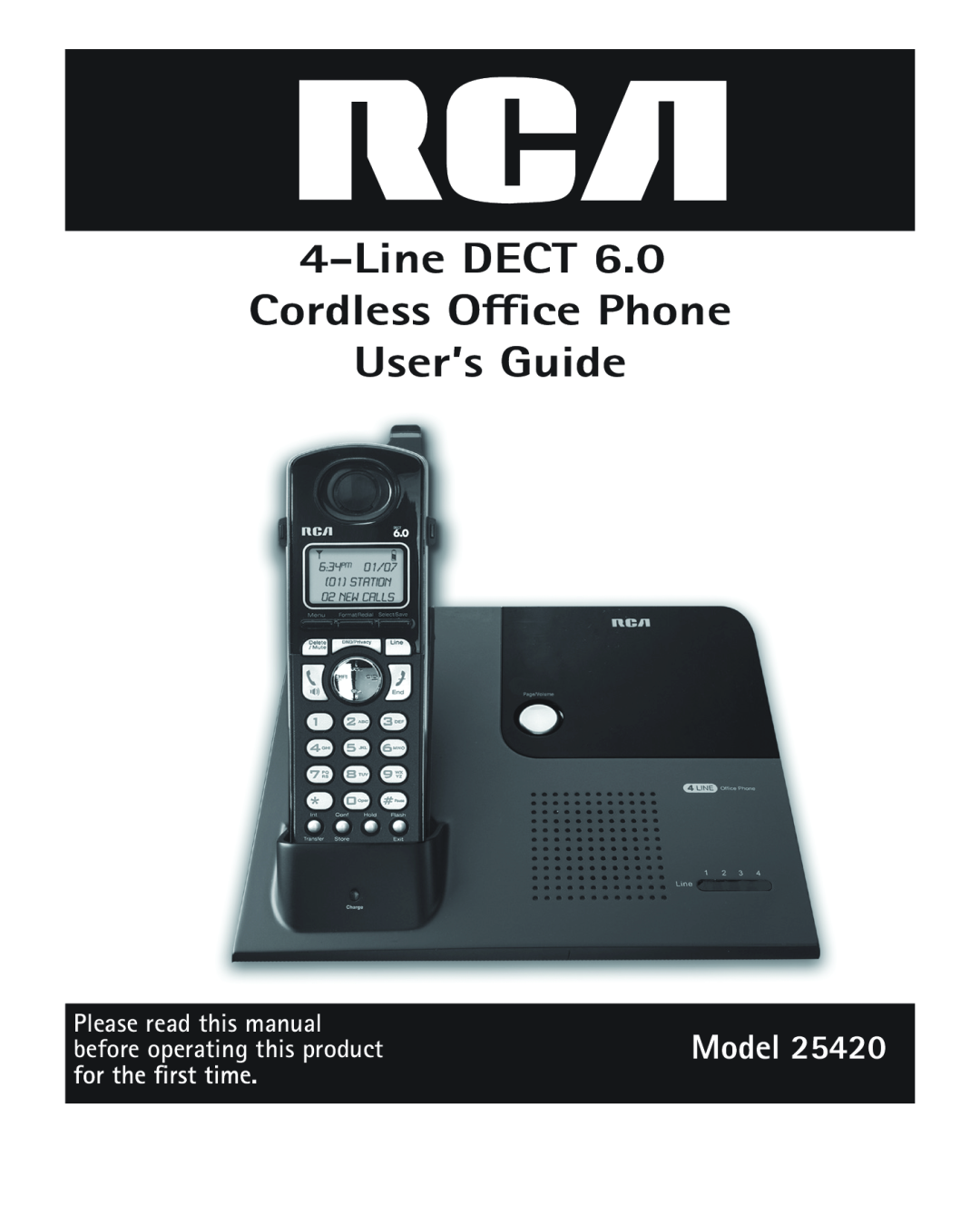 RCA 25420 manual Line DECT Cordless Oce Phone User’s Guide, Model, Please read this manual before operating this product 