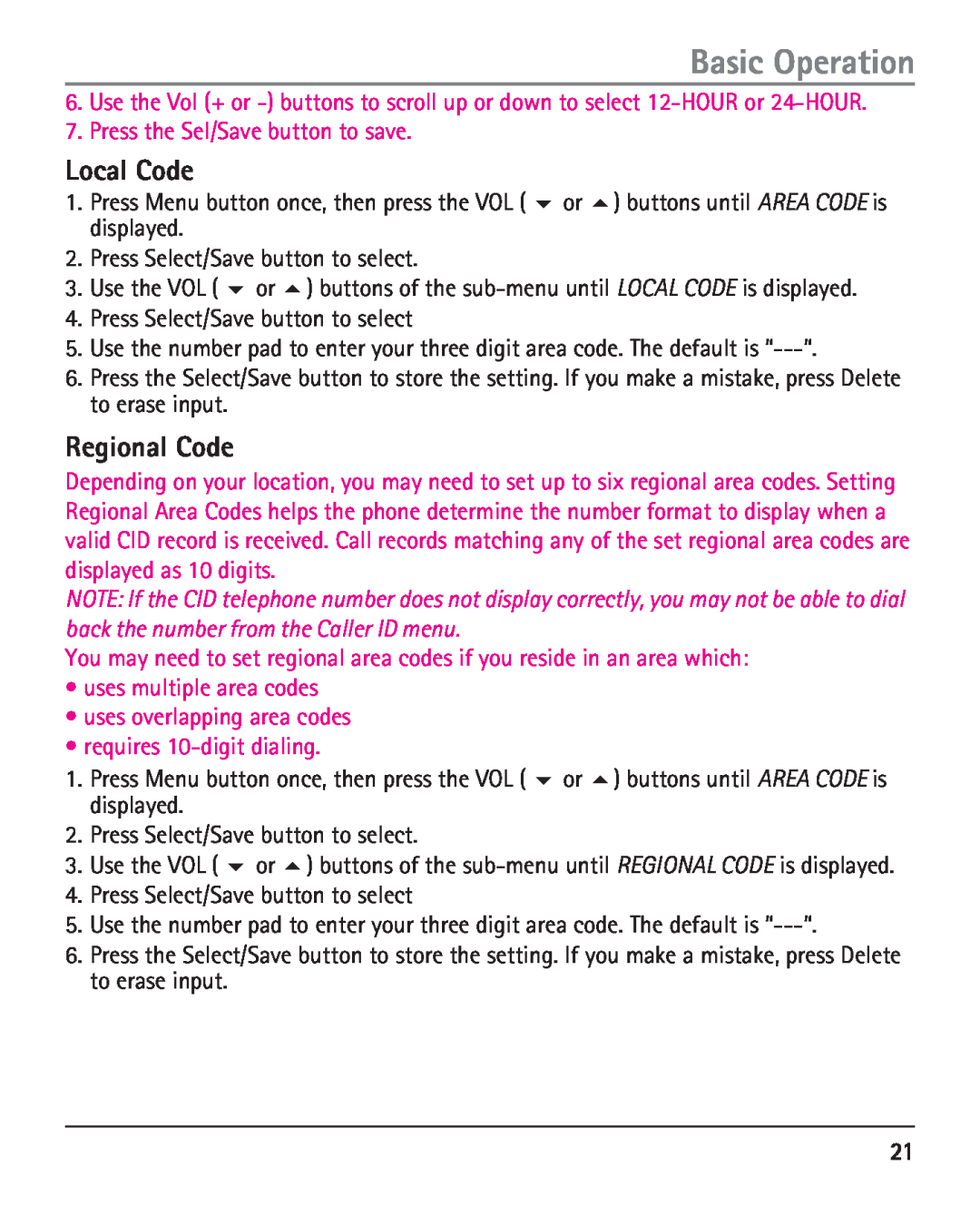 RCA 25420 manual Basic Operation, Local Code, Regional Code 