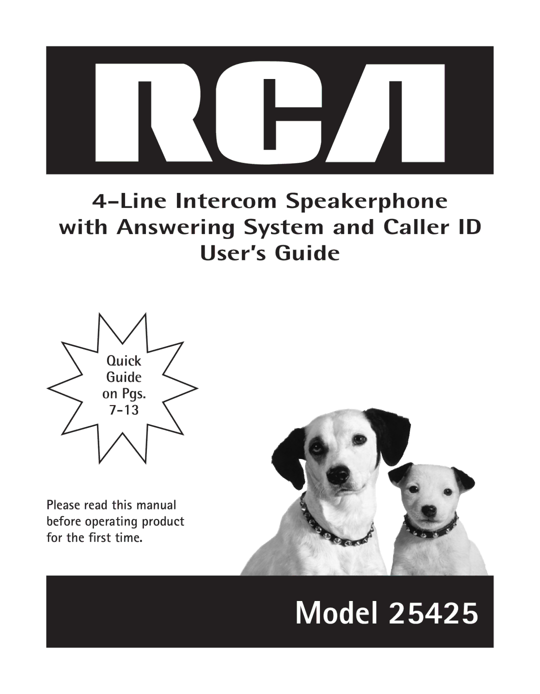 RCA 25425RE1A manual Model, Quick Guide on Pgs 