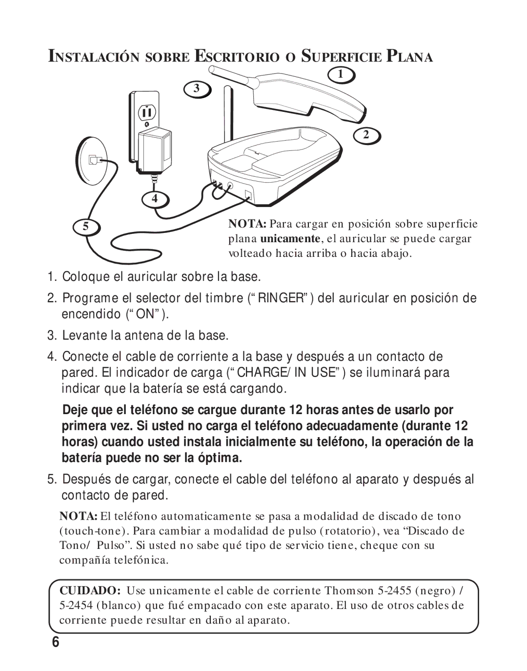 RCA 26730 manual Instalación Sobre Escritorio O Superficie Plana 