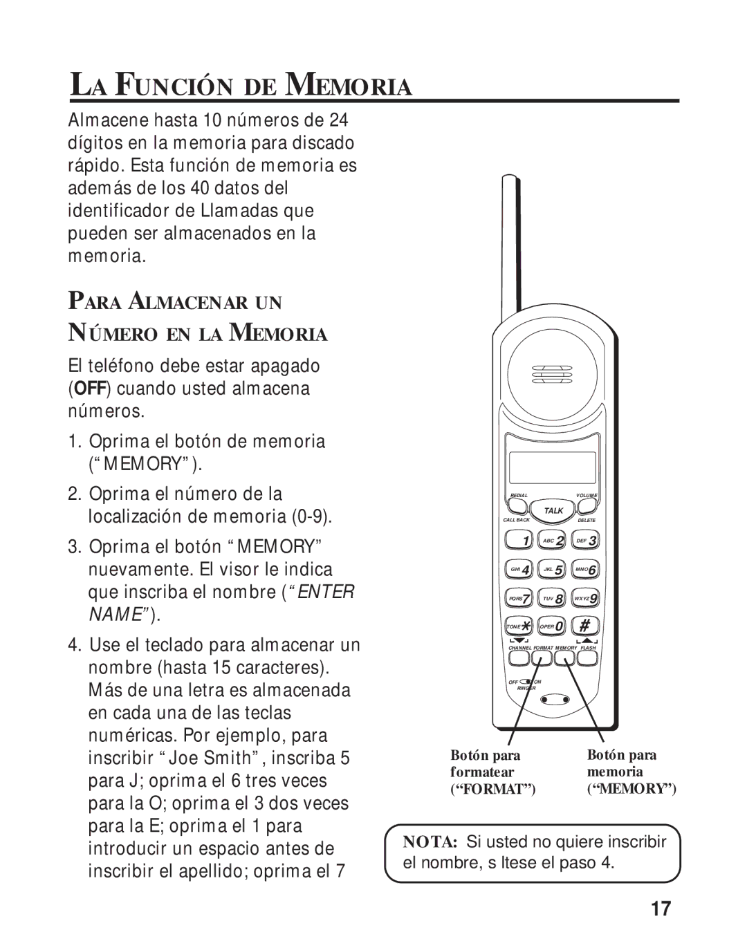 RCA 26730 manual LA Función DE Memoria, Para Almacenar UN Número EN LA Memoria 